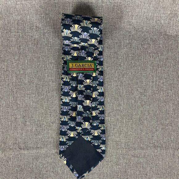 J. Garcia Jerry Garcia Mens Abstract Silk Tie Collector's Edition Neck Tie Blue - Picture 4 of 6